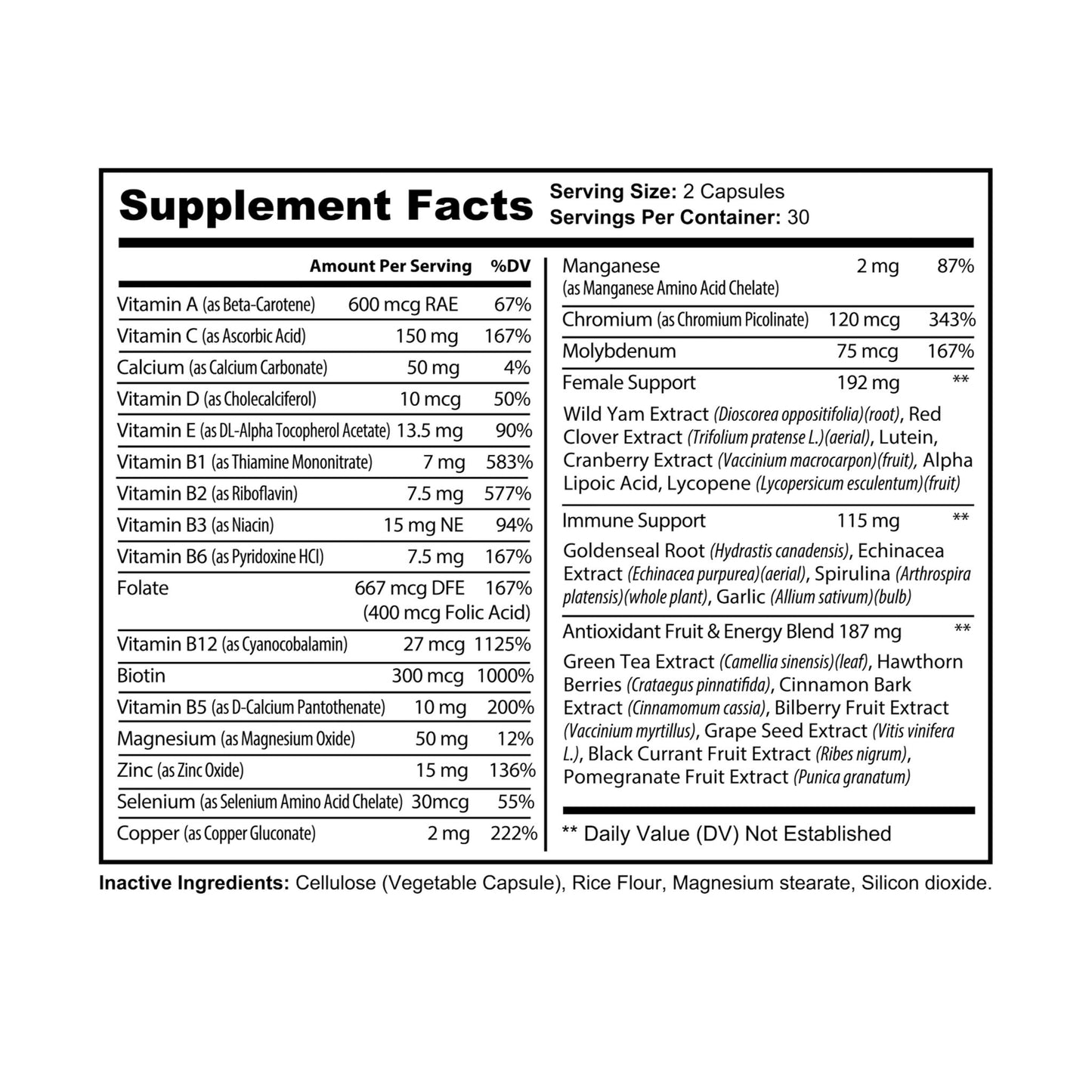 🌙 Goddess Glow – Women’s Multivitamin ✨ (60 Capsules)